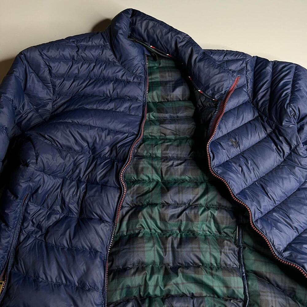 Polo Ralph Lauren Packable Down Jacket Mens S Blue Lightweight Puffer - Picture 7 of 9